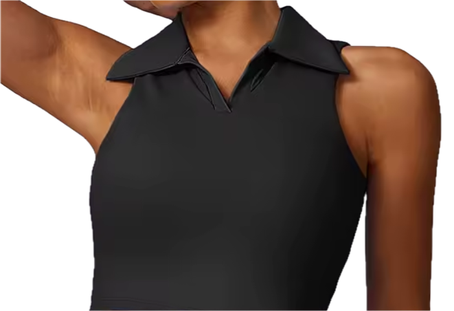Women's performance collared golf tank — nylon spandex blend — Bherdy Golf