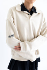 Women's black golf crewneck collared top — Bherdy Golf